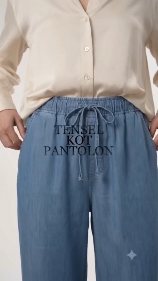 TENSEL KUMAŞ RAHAT KALIP KADIN PANTOLON